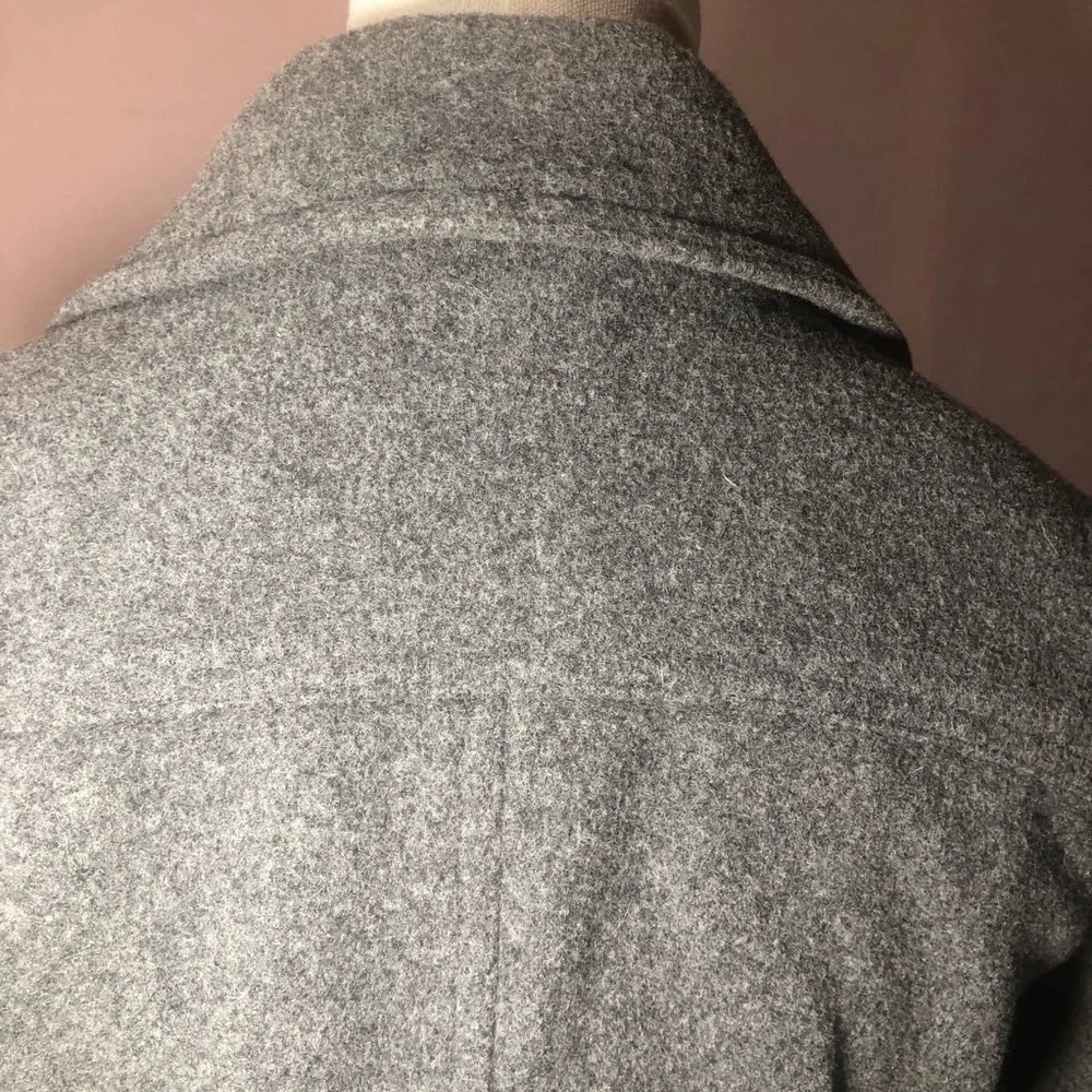 Wool Blend Gray Peacoat